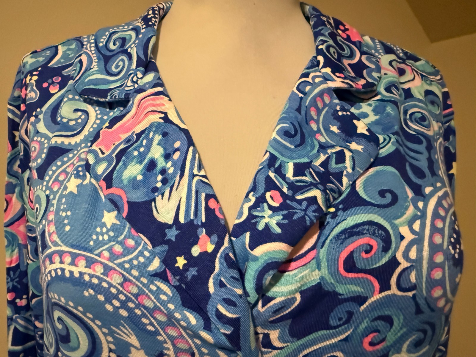 LILLY PULITZER Womens Pajama PJ Button Front Cosmic Kismet Shirt Top NWOT Medium