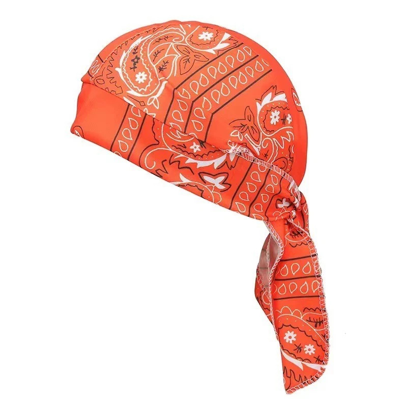 Free shipping! Elastic “doo-rag” style motorcycle bandana with a paisley pattern