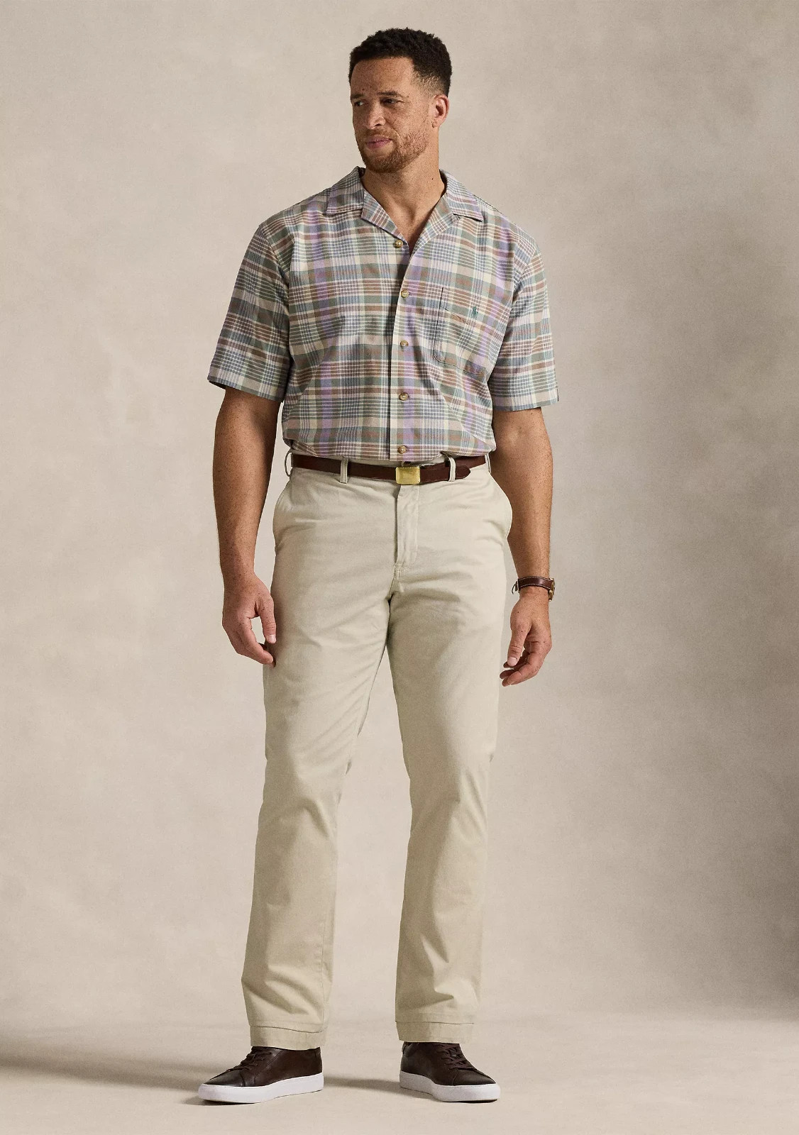 NWT-Polo Ralph Lauren Men’s Classic fit 4XLT Plaid Oxford Camp Shirt-MultiColor