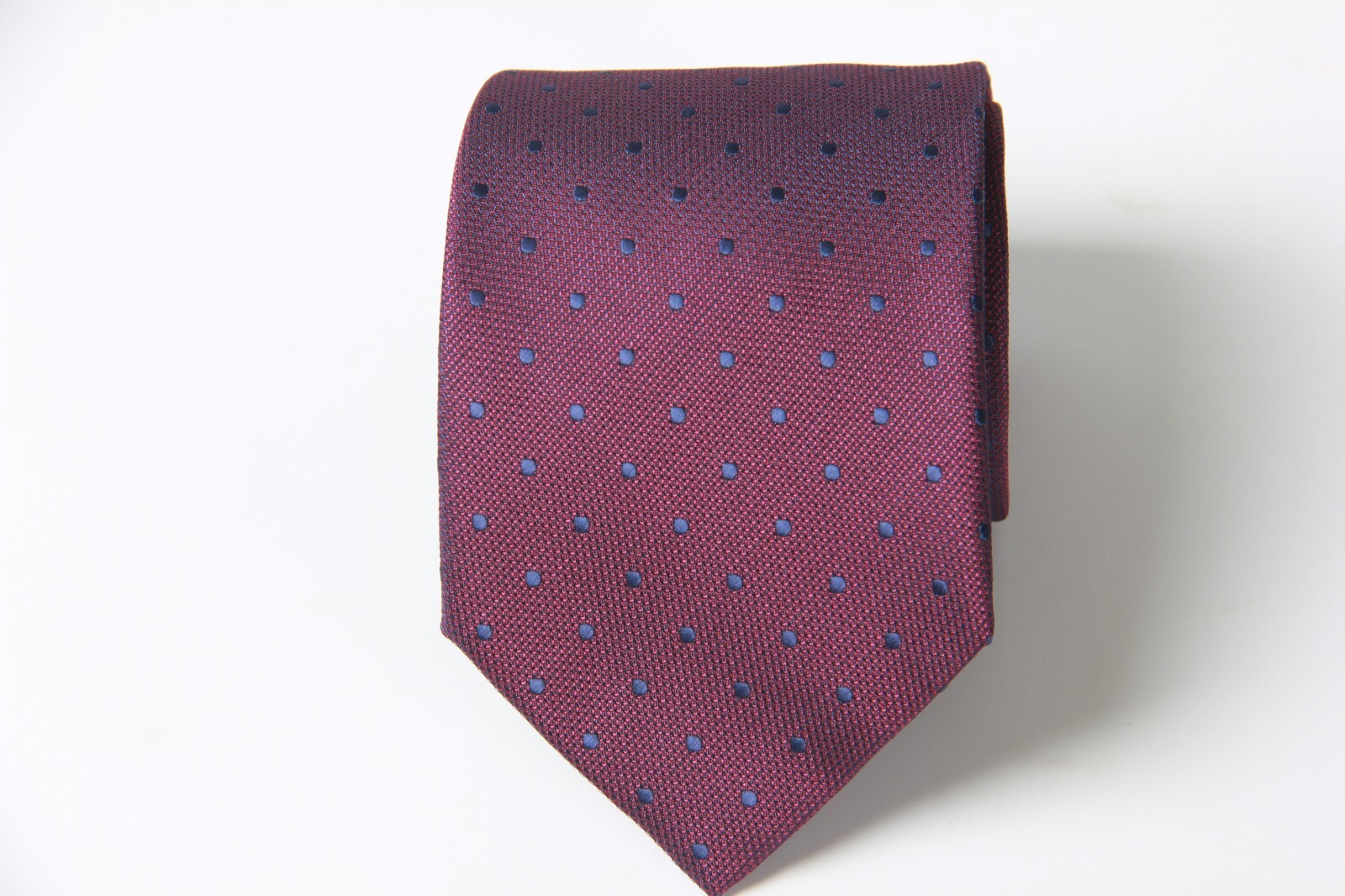 New Classic Polka Dot Red Blue JACQUARD WOVEN 100% Silk Men’s Necktie Tie
