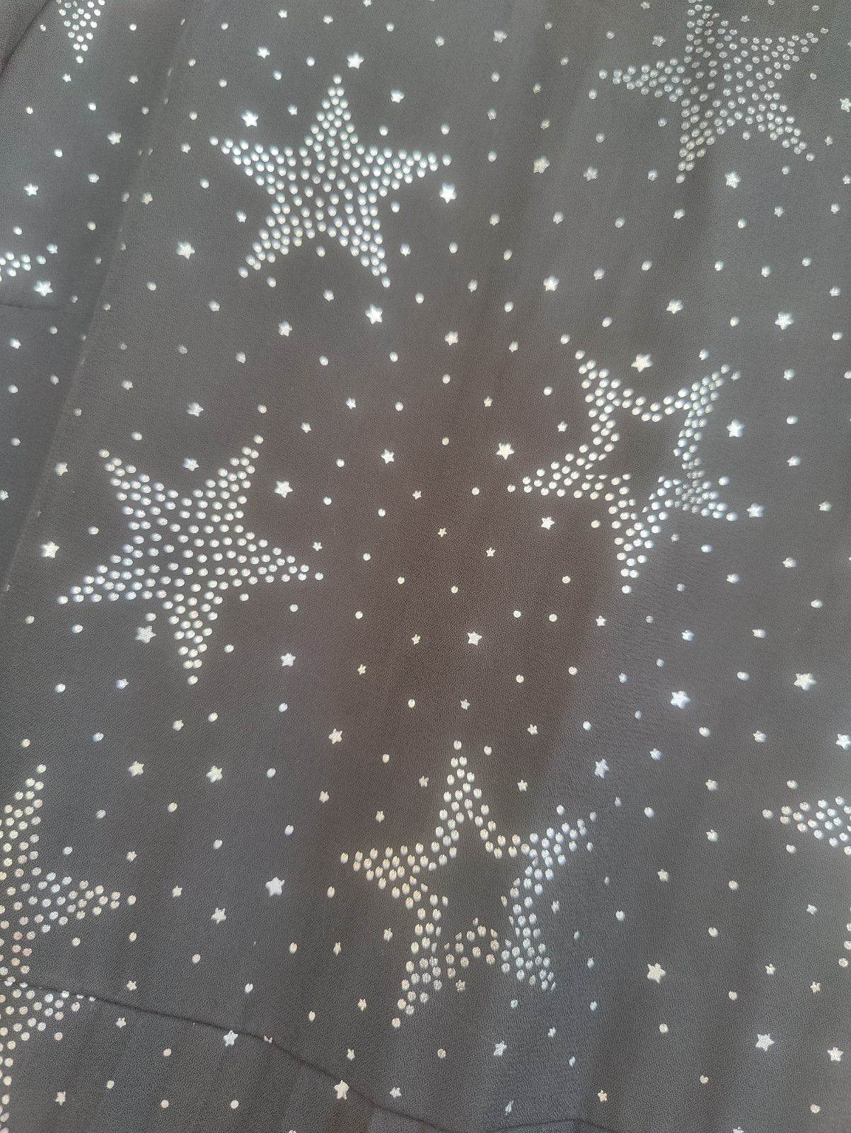 Sonder Studio Celestial Star Print Midi Dress UK 12 Black Sparkle Long Sleeve