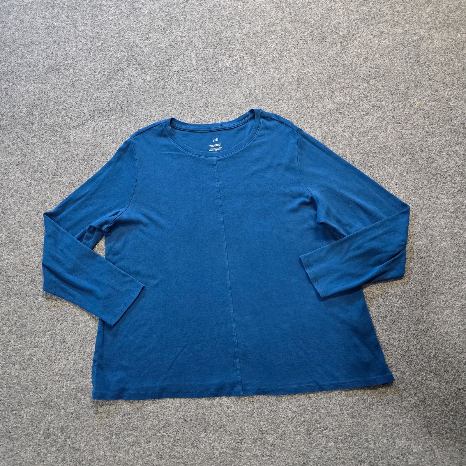 J Jill Top Women Size 2X Blue Pima Cotton Long Sleeve Crew Neck Tee Casual Basic