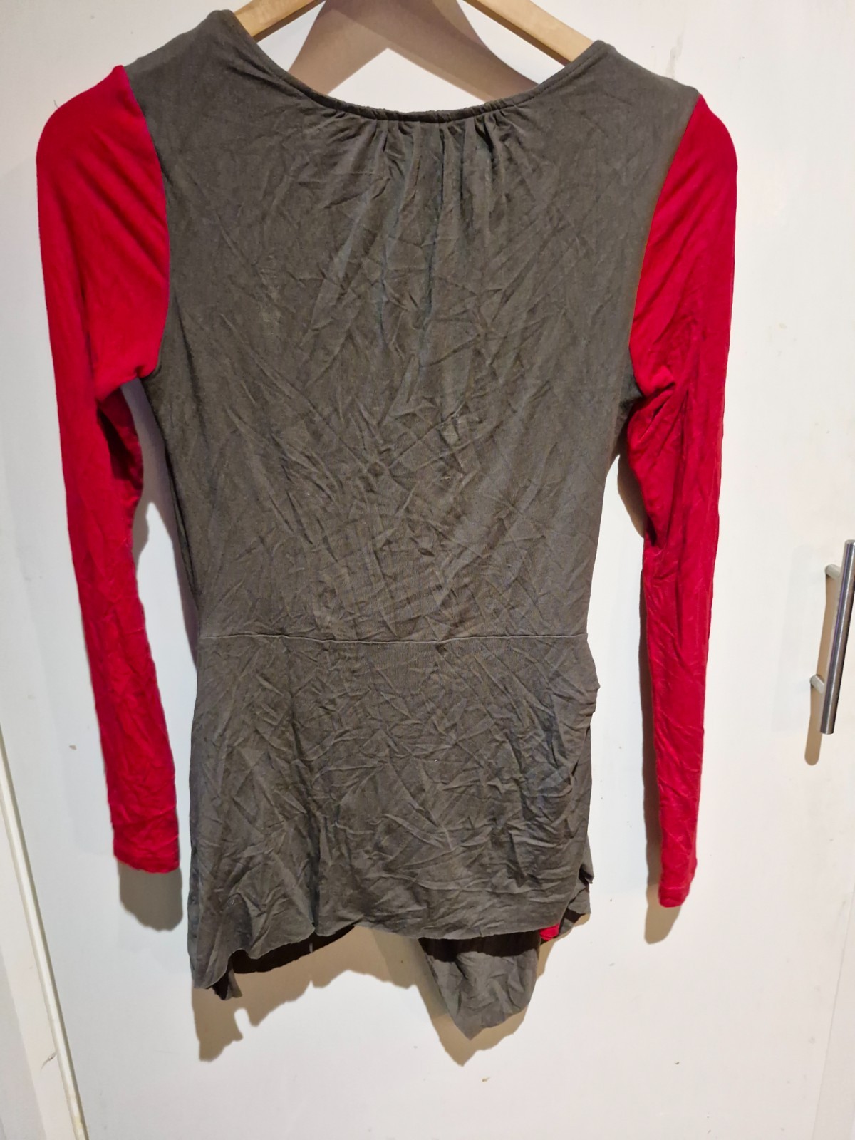 Pro-owned Red Brown Twist Front Stretch Top 95% Viscose 5% Spandex Size S