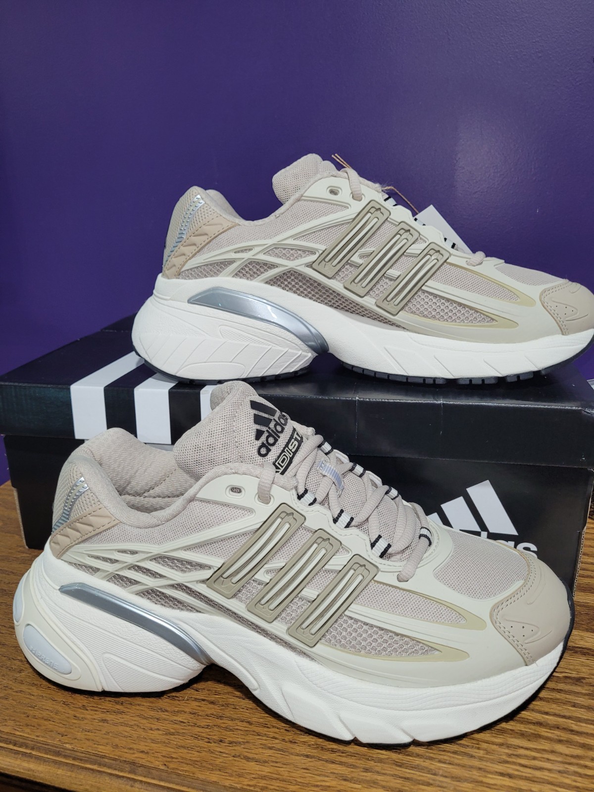 Adidas adistar XLG 2.0 Mens Sz 8.5 KI6670 Alumina Beige Squid 2026 Running Shoes