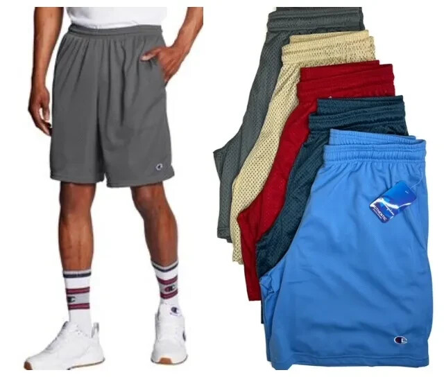 Champion Long Mesh Men’s Short with 2 Pockets 9 inch Inseam With Drawstring