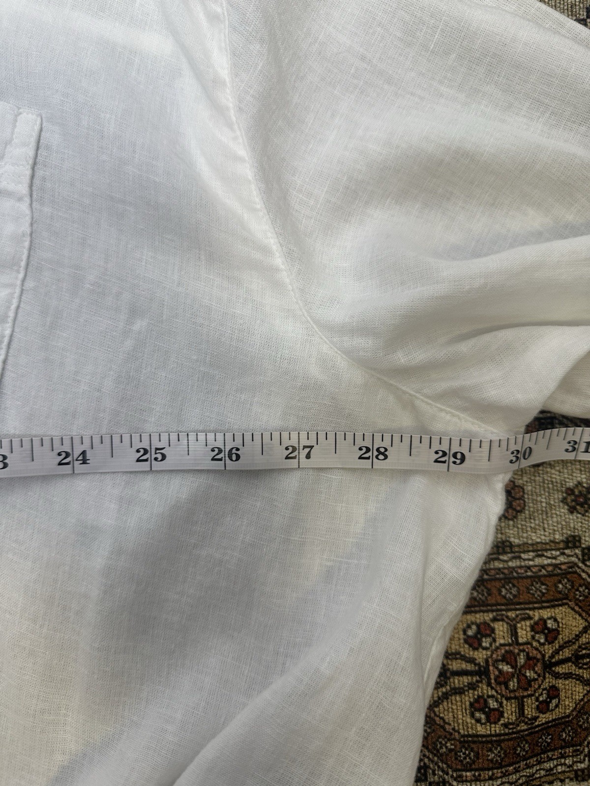 Old Navy White Linen Blend Woven Collared Long Sleeve Relaxed Button-Up XXL