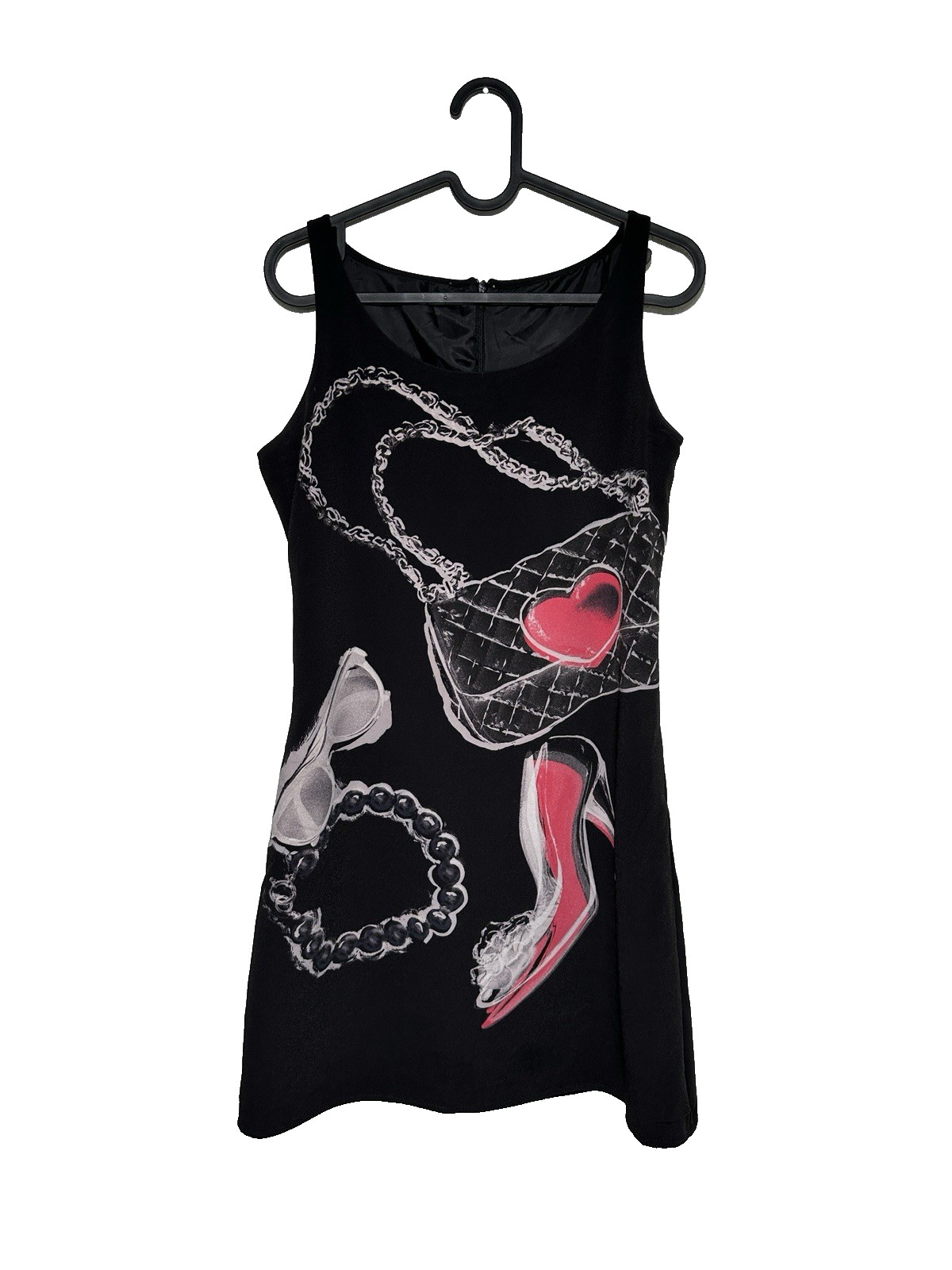 Moschino Cheap Chic Handbag Heels Graphic Print Mini Shift Dress IT 40 US 6 Y2K