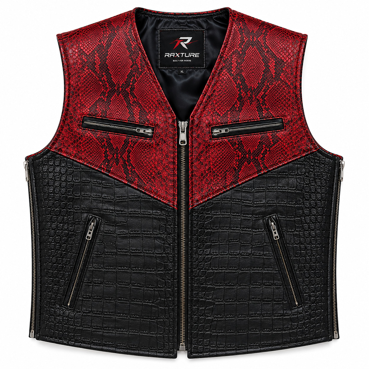**eBay SEO Title (under 80 characters):** **Men’s Red Snakeskin Black Crocodile