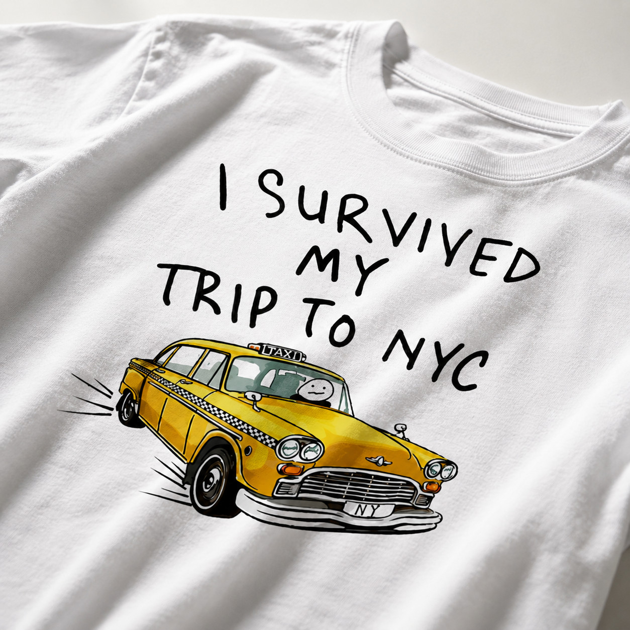 I Survived My Trip to NYC Shirt Funny New York City Yellow Taxi Travel Graphic