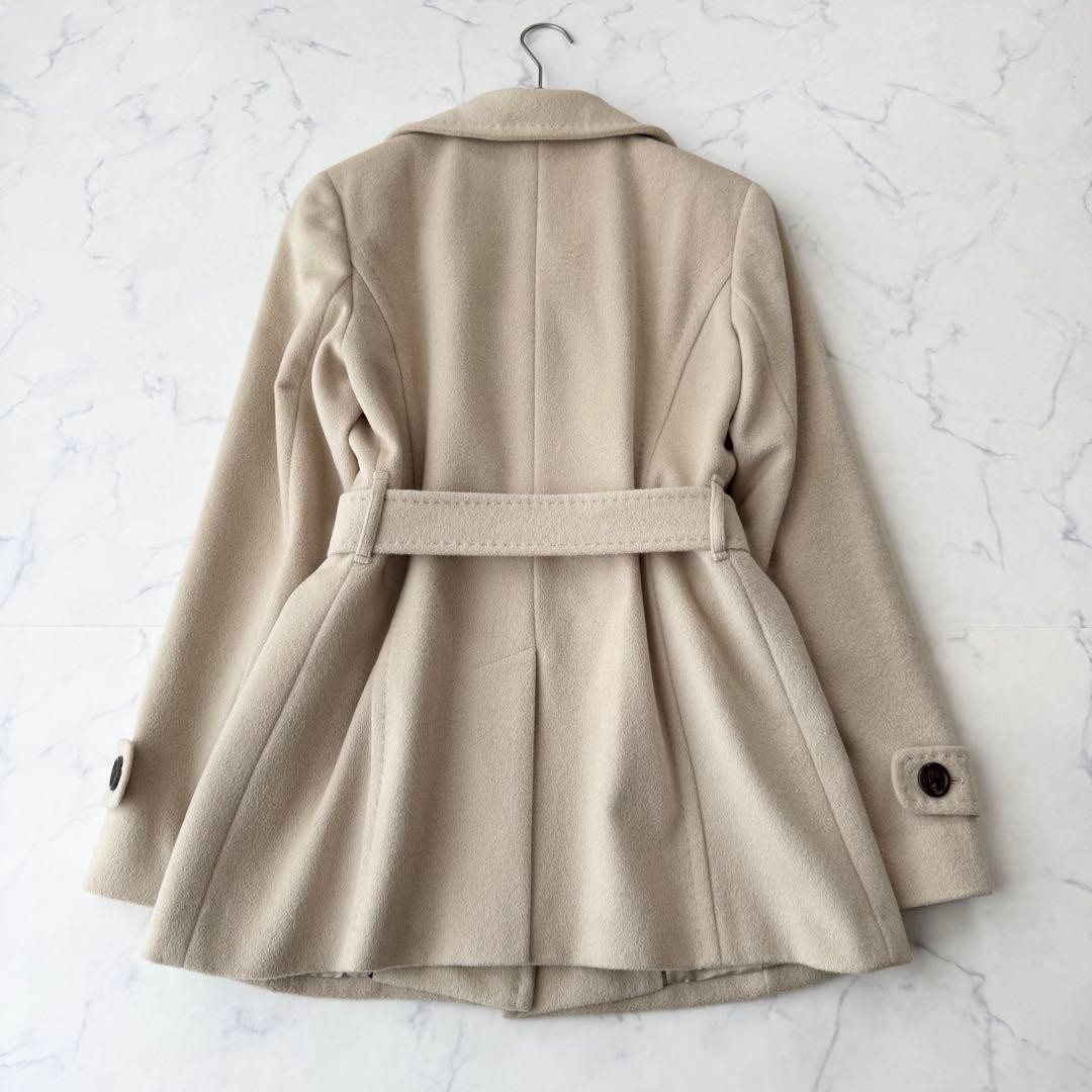 Burberry London Angora Blend Coat Belt Shadow Horse Made in Japan 42