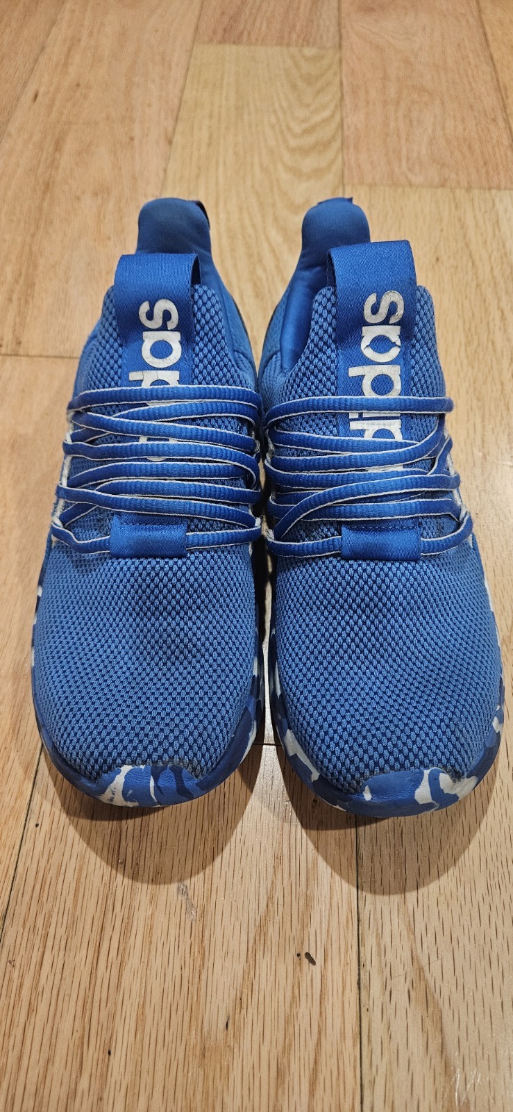 Adidas Lite Racer Adapt 7.0 Slip On Big Kids Shoes Blue White Youth Size 4