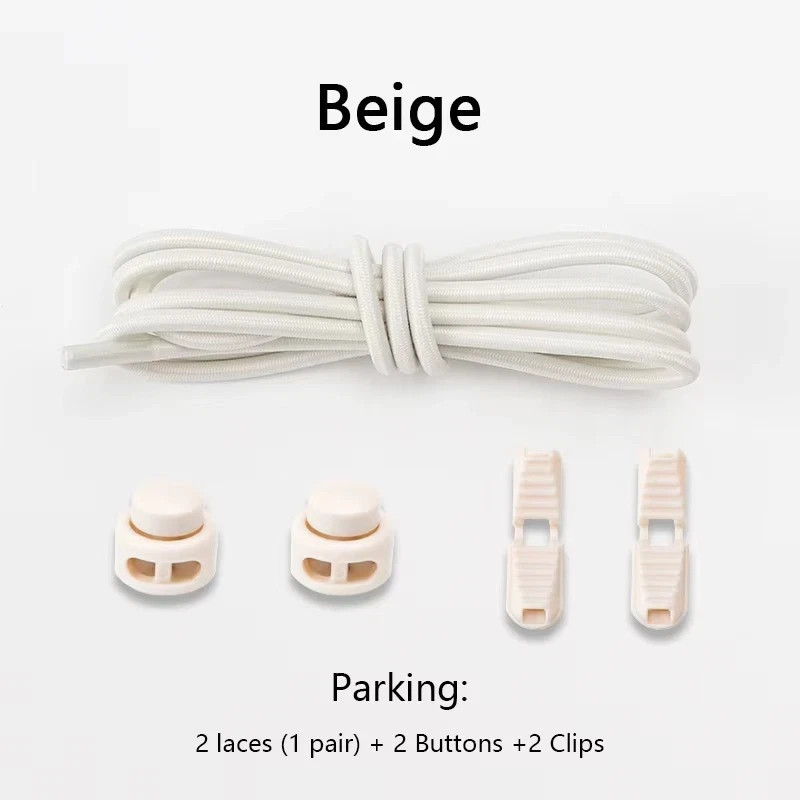 No Tie Elastic Shoelaces Lock Laces Shoe Strings Sports w/ Locking Toggle