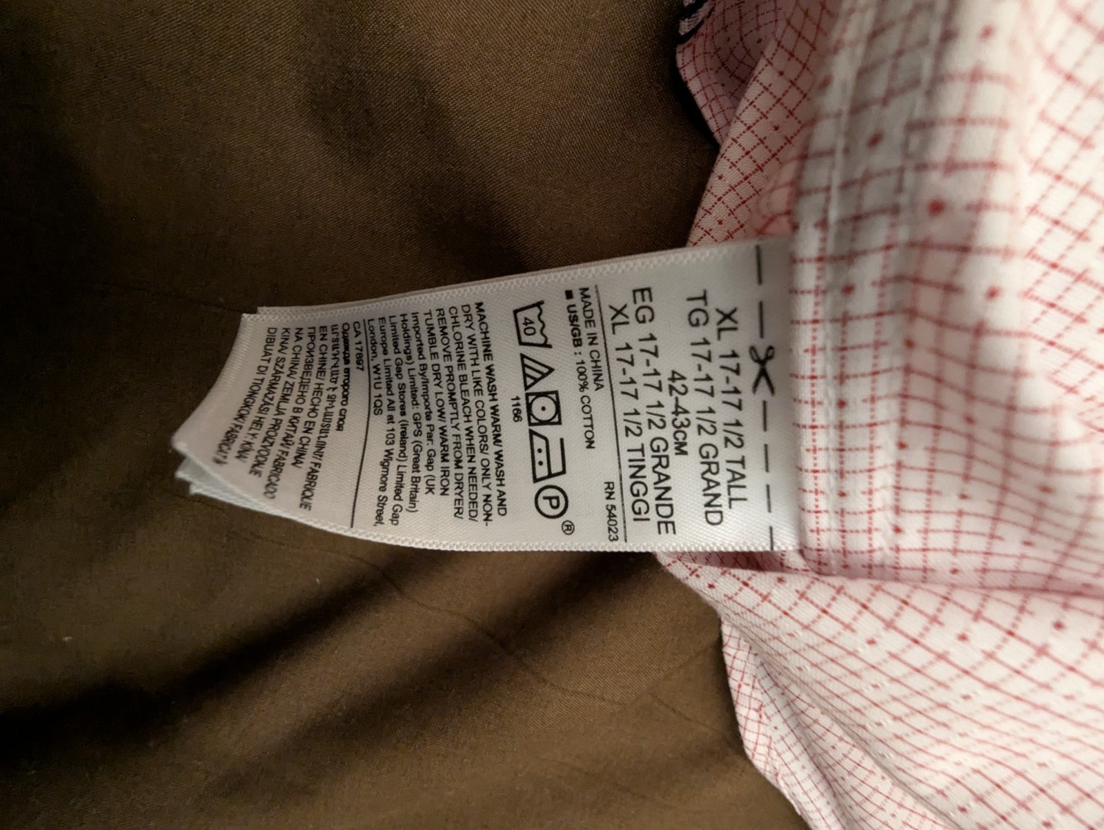 Banana Republic Non-Iron Red White Check Dress Shirt XL