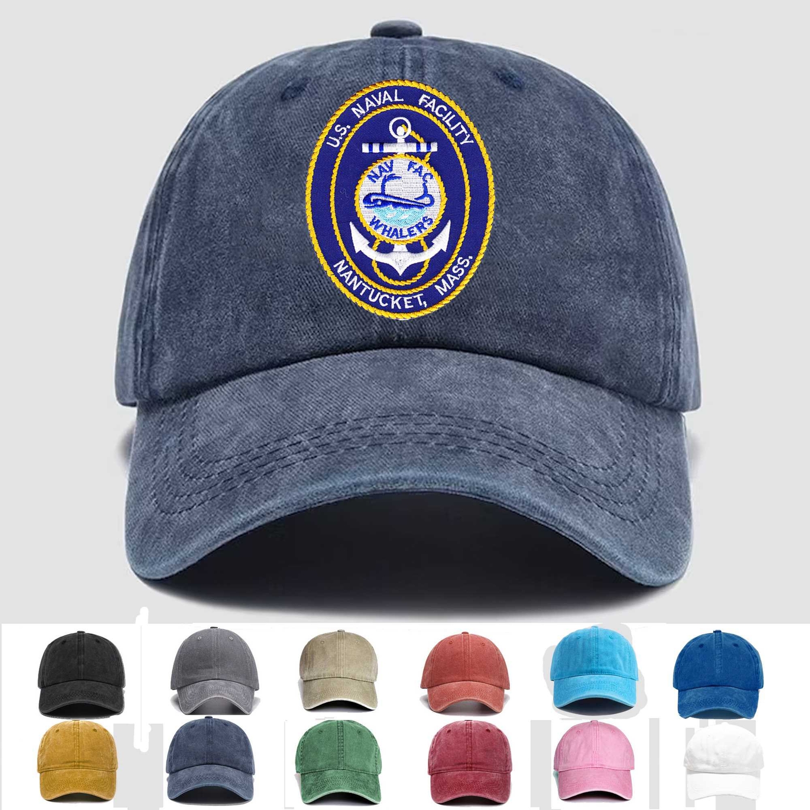 Custom Embroidered Hat Naval Facility Nantucket Massachusetts, Veteran Cap, Gift