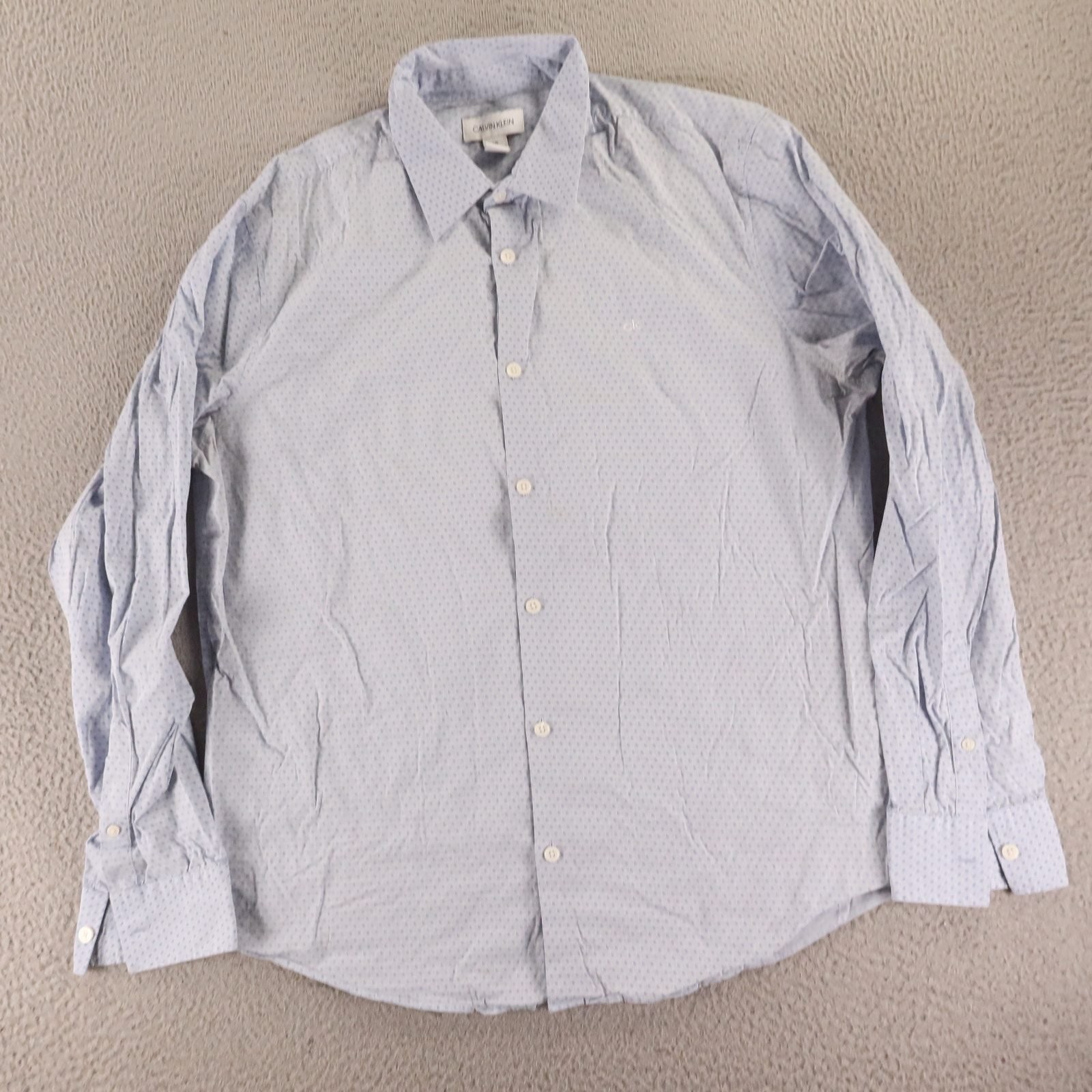 Calvin Klein Collection Shirt Mens L Blue Geometric Diamond Button Up