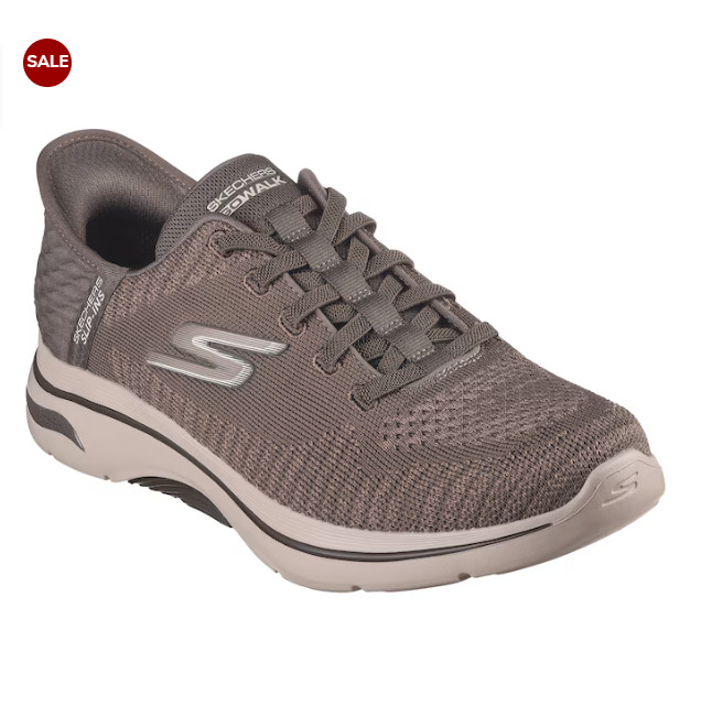 BIG SALE! Skechers Men’s Slip-Ins GO WALK Arch Fit 2.0 Taupe Medium FREESHIPPING