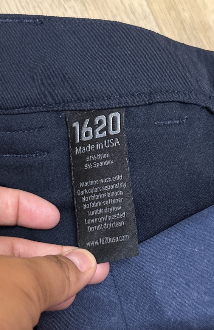 1620 Men’s Blue Nylon Stretch Work Chino Made USA Workwear Sz 34