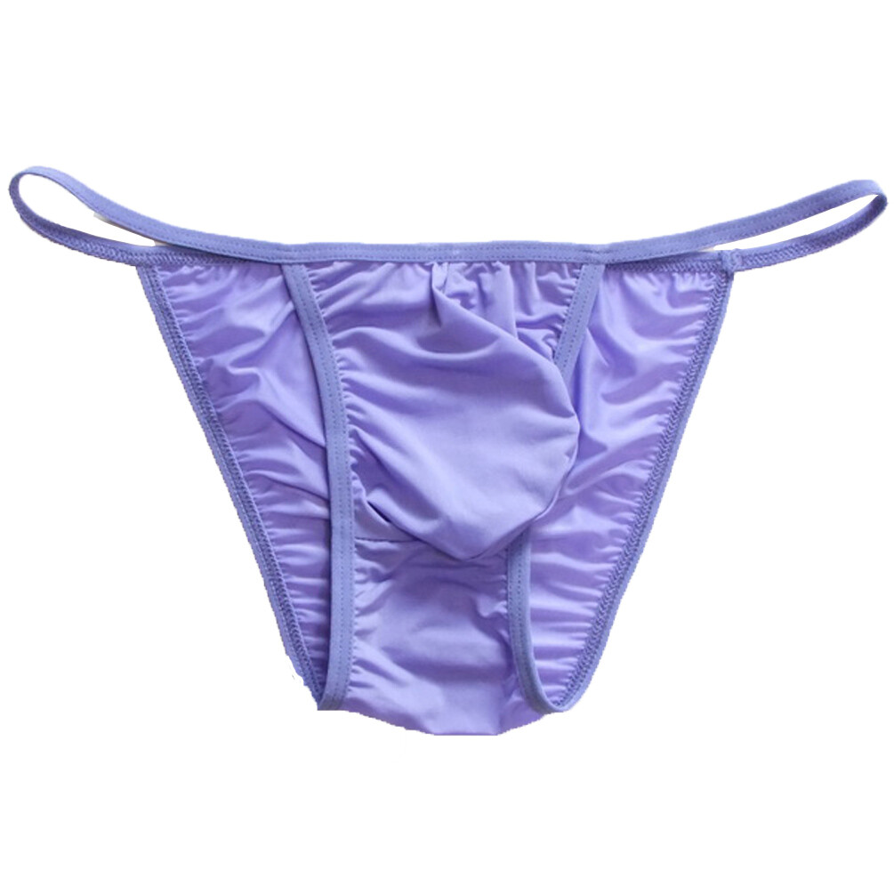 Mens Silky Soft Tanga String Bikini Bulge Contoured Pouch Briefs Panties Colors
