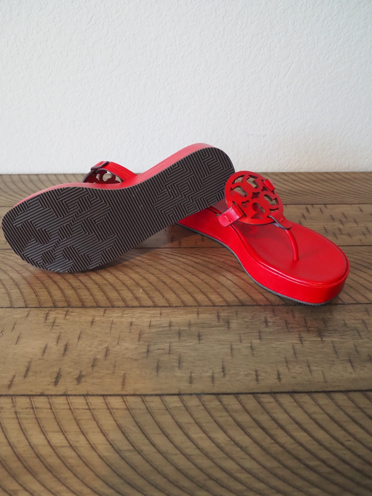 New! Tory Burch ‘Miller’ Platform Wedge Flip Flop Sandals Womens 9 M