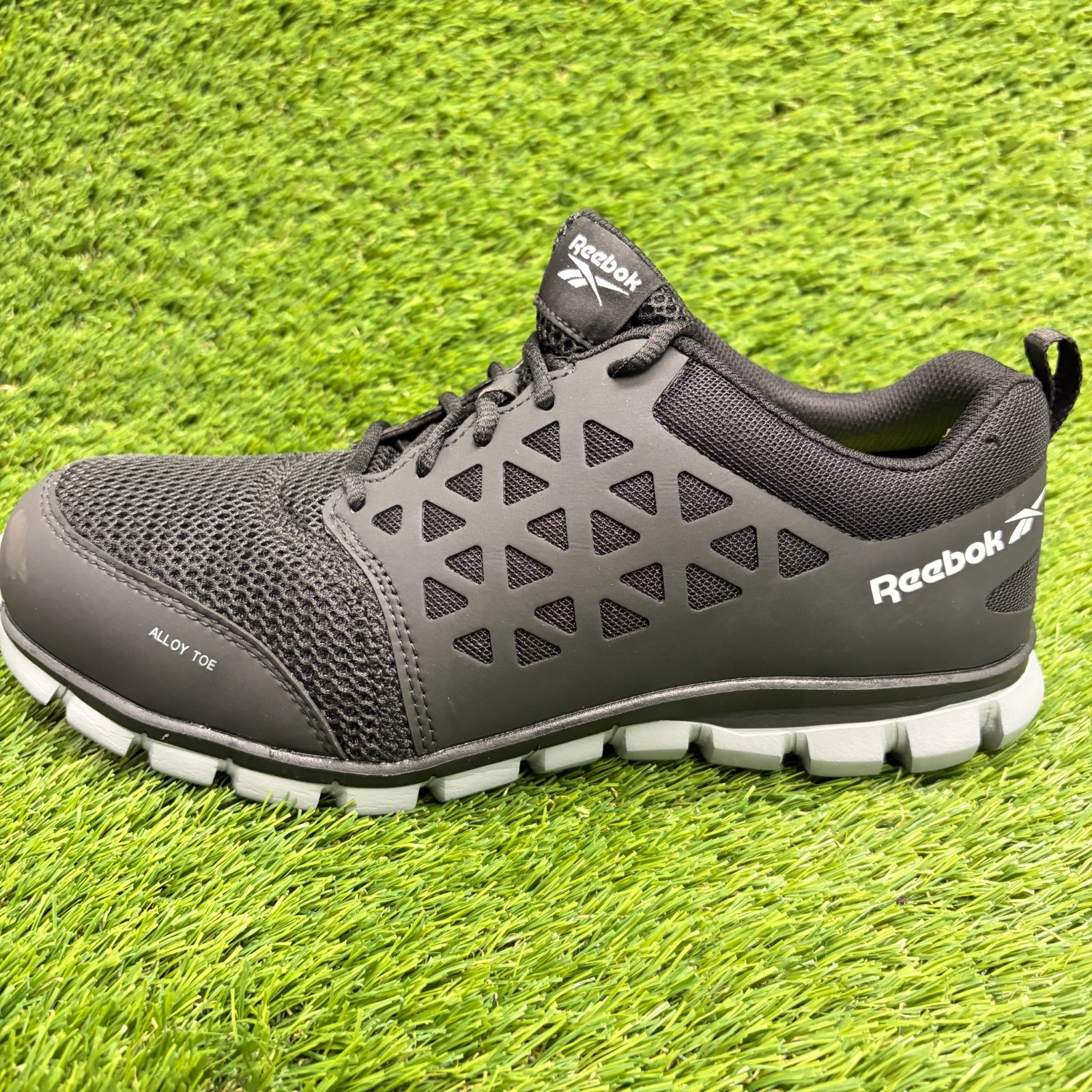 Reebok Sublite Cushion Mens Size 10.5 Black White Alloy Toe Safety Work Shoes