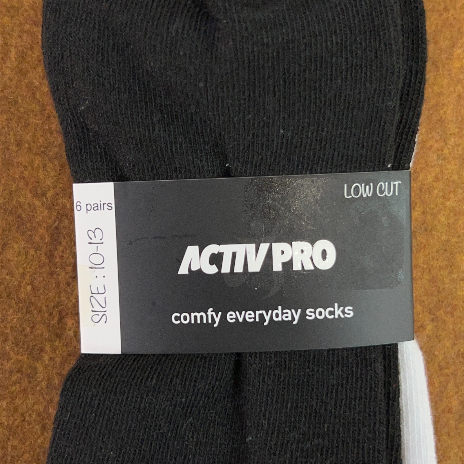 ActivPro Mens Size 10-13 Black Gray White Low Cut Everyday Socks 6 Pairs NWT