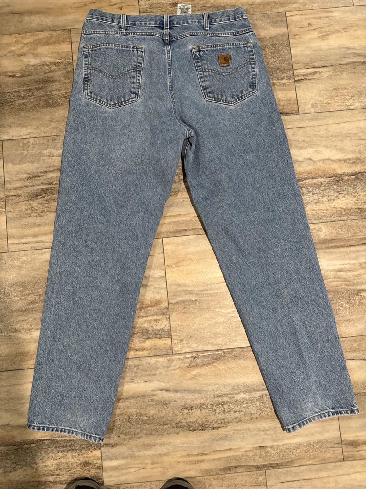 Carhartt Jeans Mens 36×30 Blue Medium Wash Carpenter Dungaree Fit Workwear