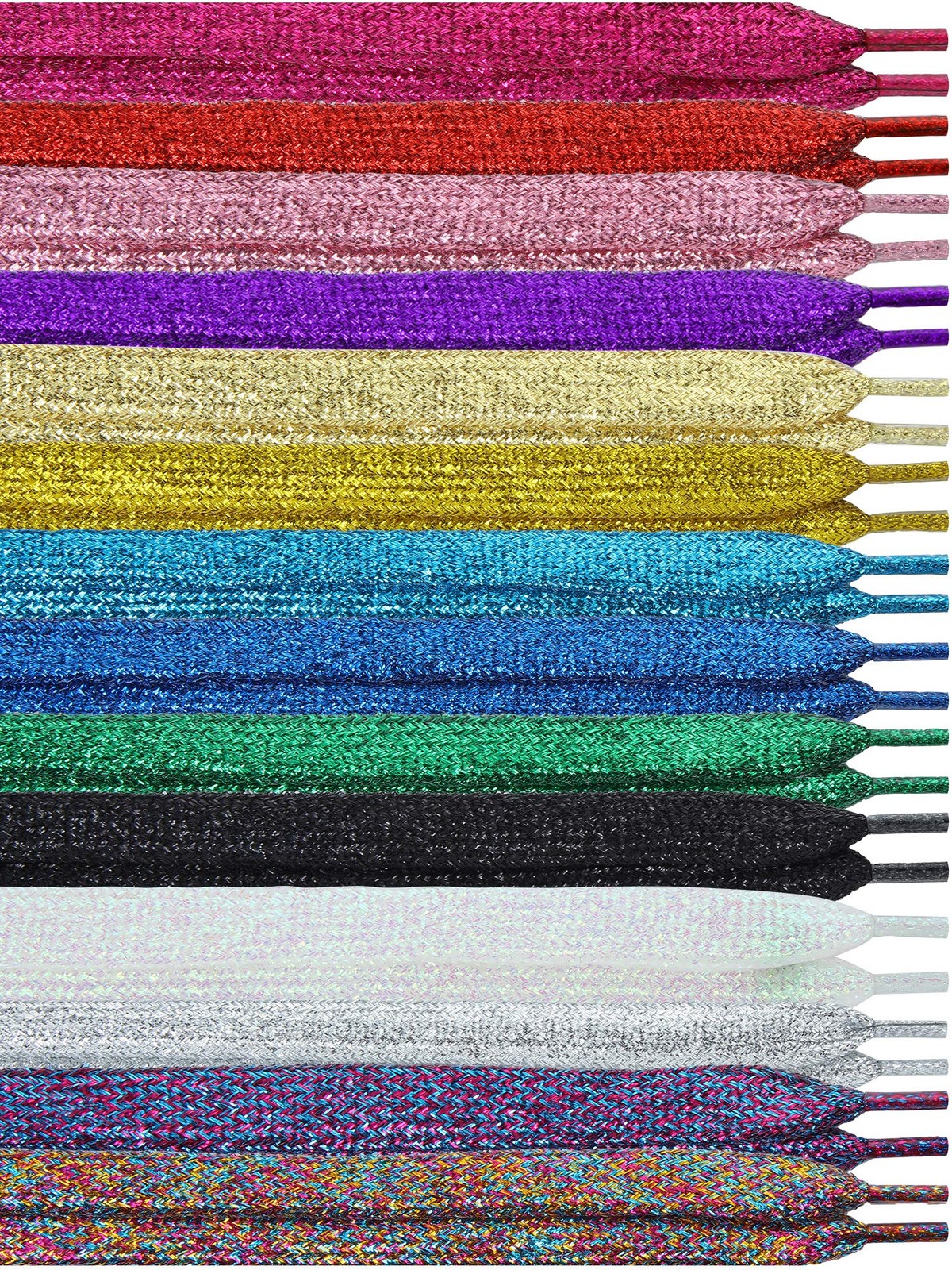 WILLBOND 16 Pairs Glitter Colored approx. 107 cm / 42 inches, Multicolor