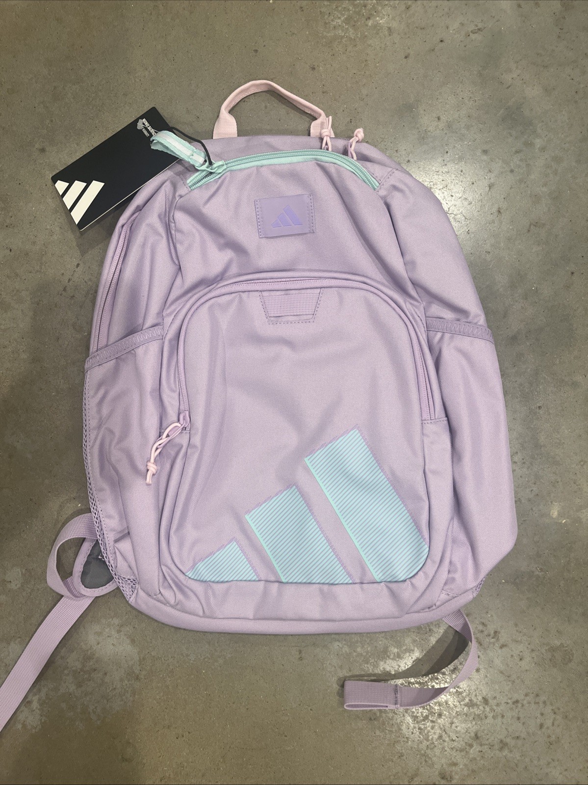 Adidas Girls School Midway Backpack Plum Purple Aqua Fits 15″ Laptop 18X16X7