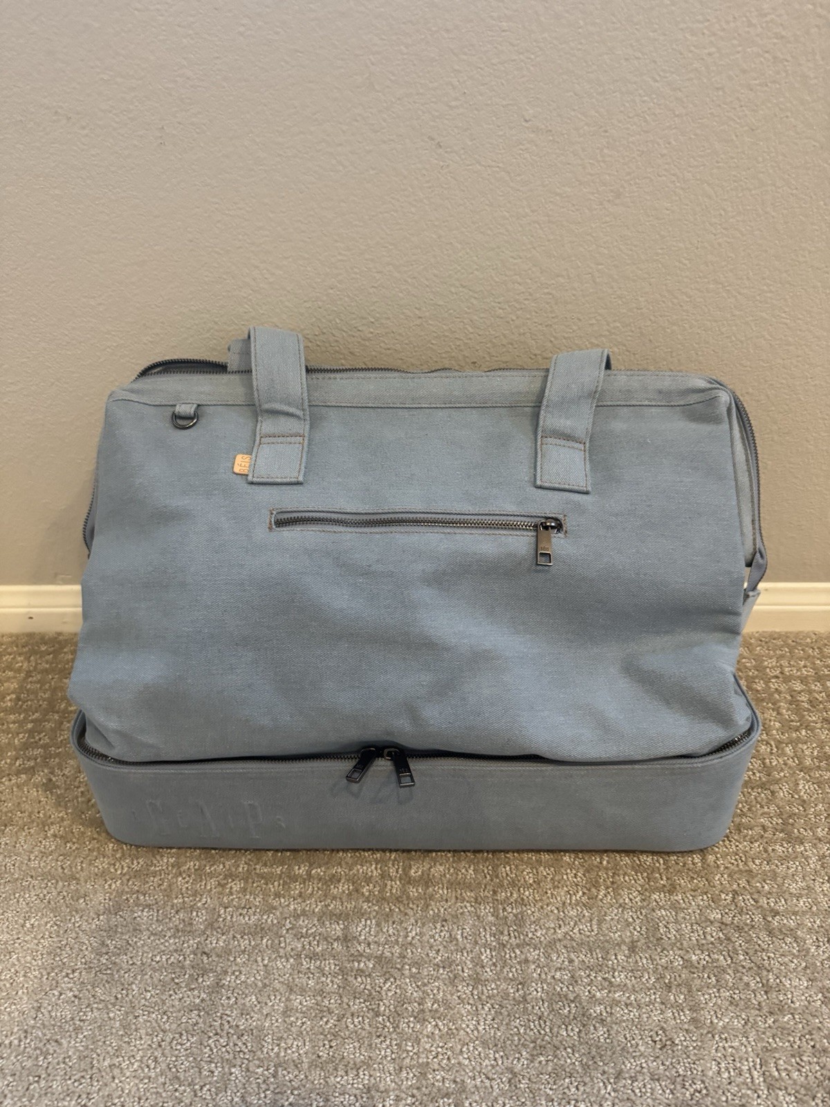 Gap × BÉIS Denim Weekender Carry On Travel Bag Luggage NWT!
