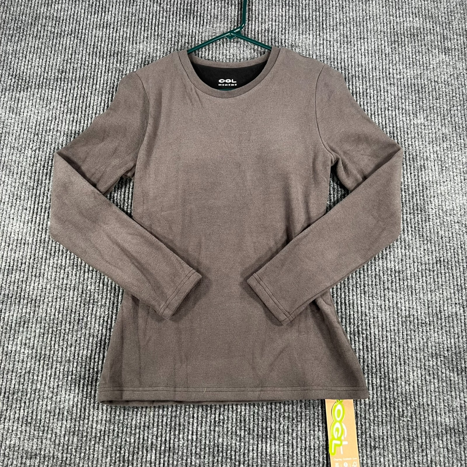 OGL Sweatshirt Womens Medium Gray Built in Bra Long Sleeve Crew New