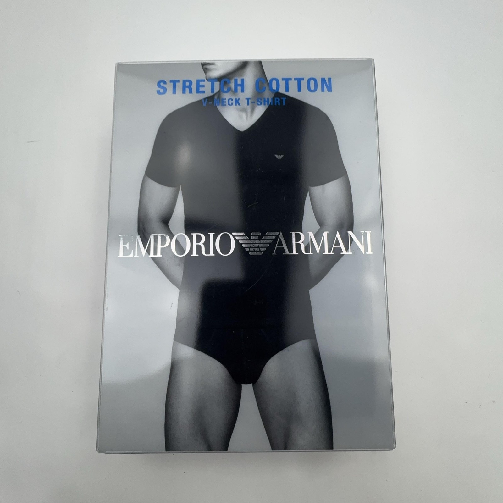 Emporio Armani Shirt Mens Small White Stretch Cotton V-Neck Undershirt