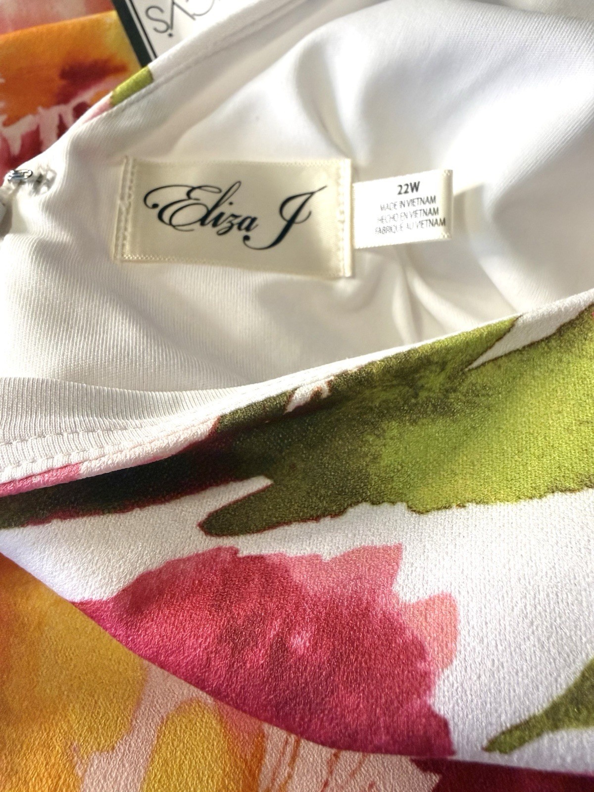 Eliza J Boat-neck Sleeveless Floral Print Sheath Dress Pink Yellow NWT Sz 22W