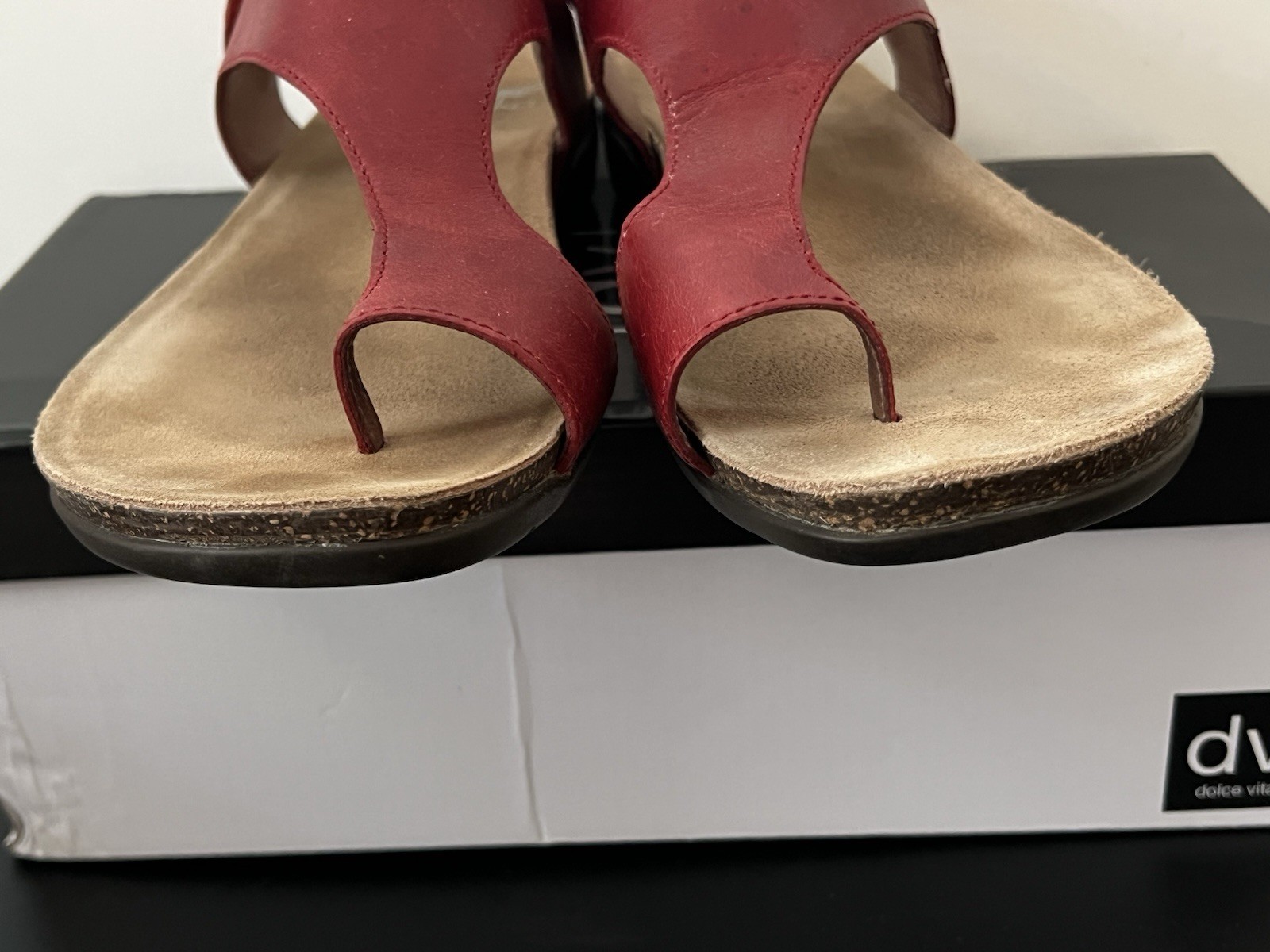 Dansko Reece Toe Loop Sandals Cinnabar Red Leather EU 40 US 9.5 / 10 Vietnam