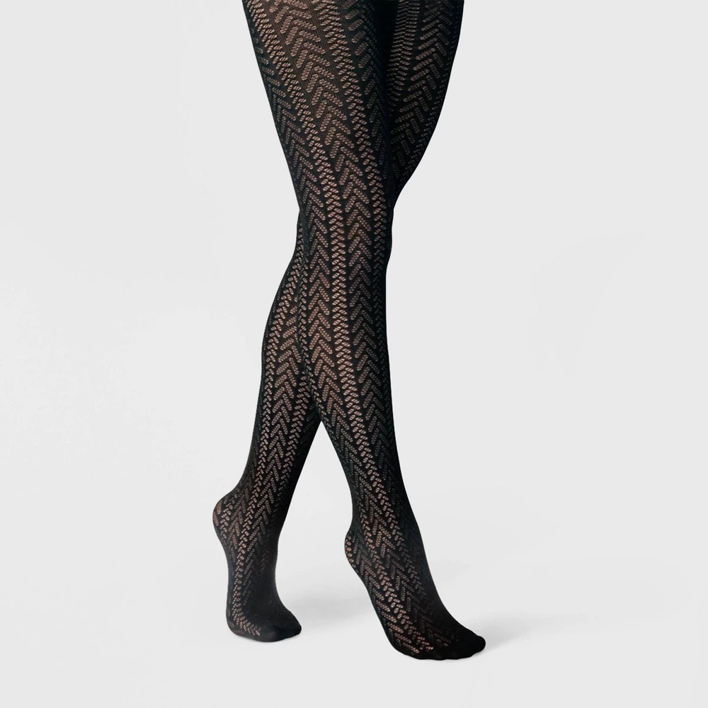Double Chevron Pointelle Sweater Tights – a New Day™ Black L/XL