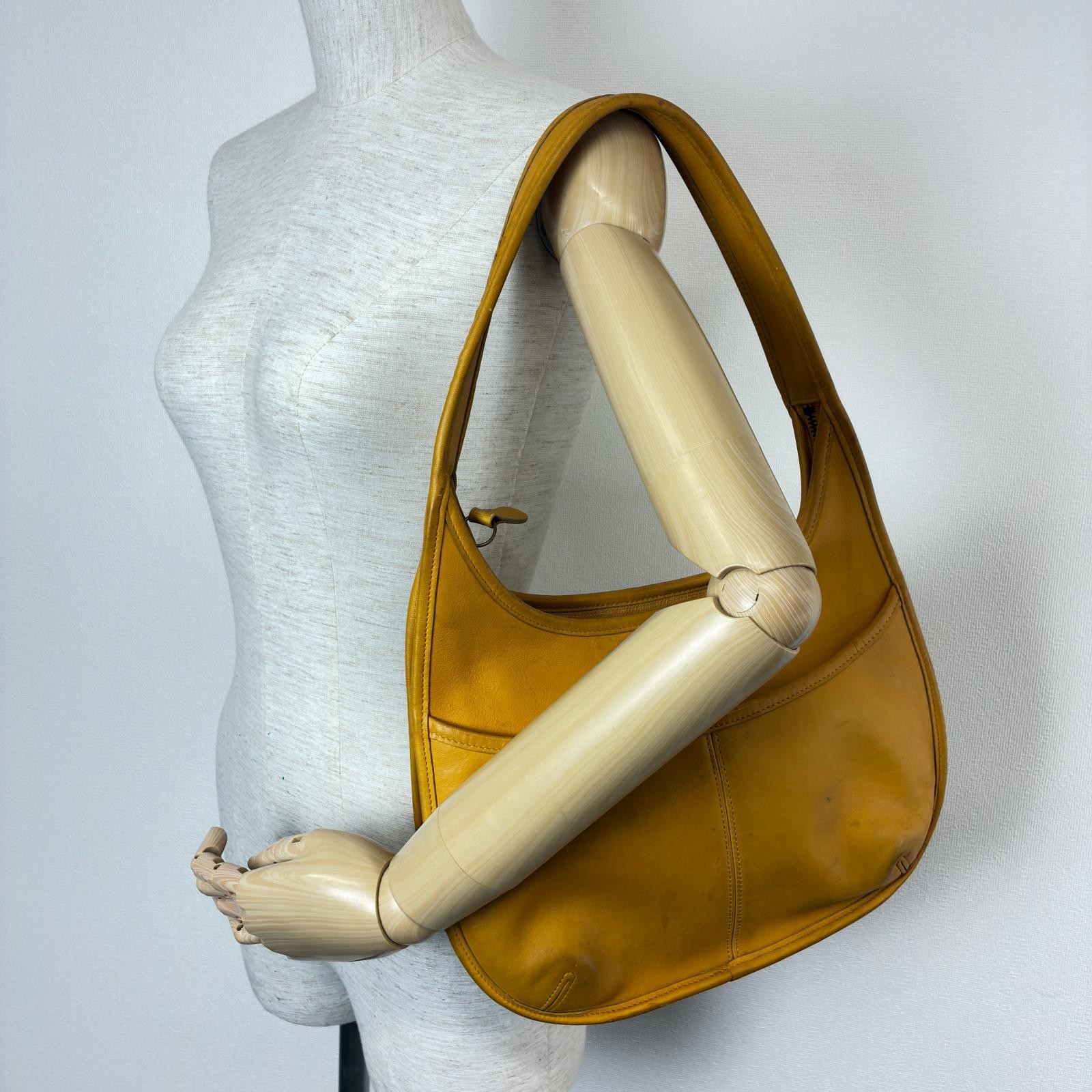COACH Ergo Shoulder Bag, Yellow Leather Shoulder Bag 9033 leather yellow