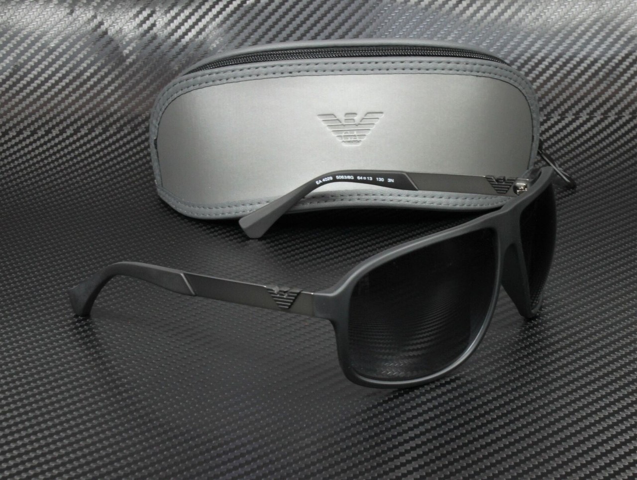 EMPORIO ARMANI EA4029 50638G Black Square 64 mm Men’s Sunglasses