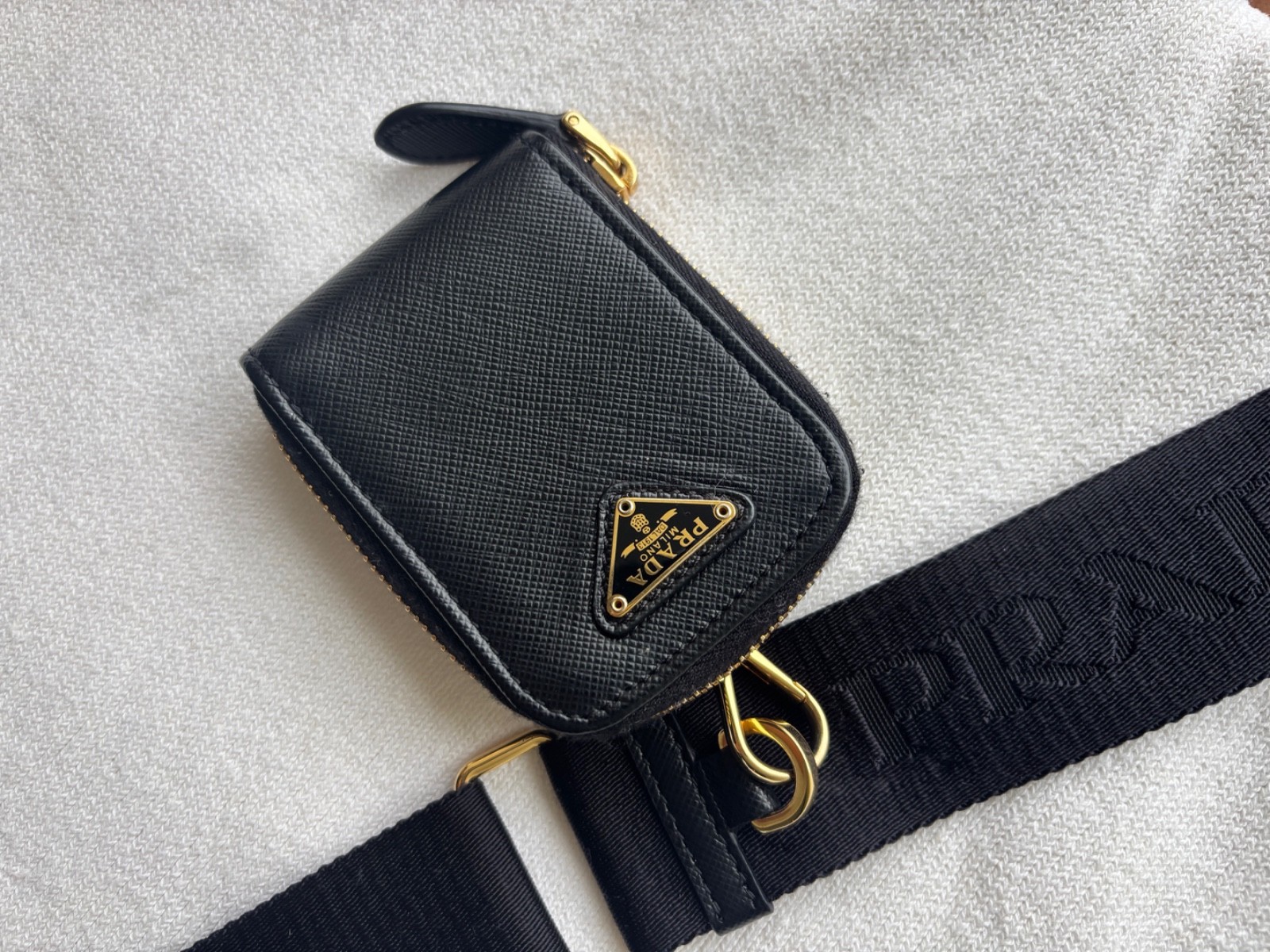 prada re edition 2005 black saffiano leather bag