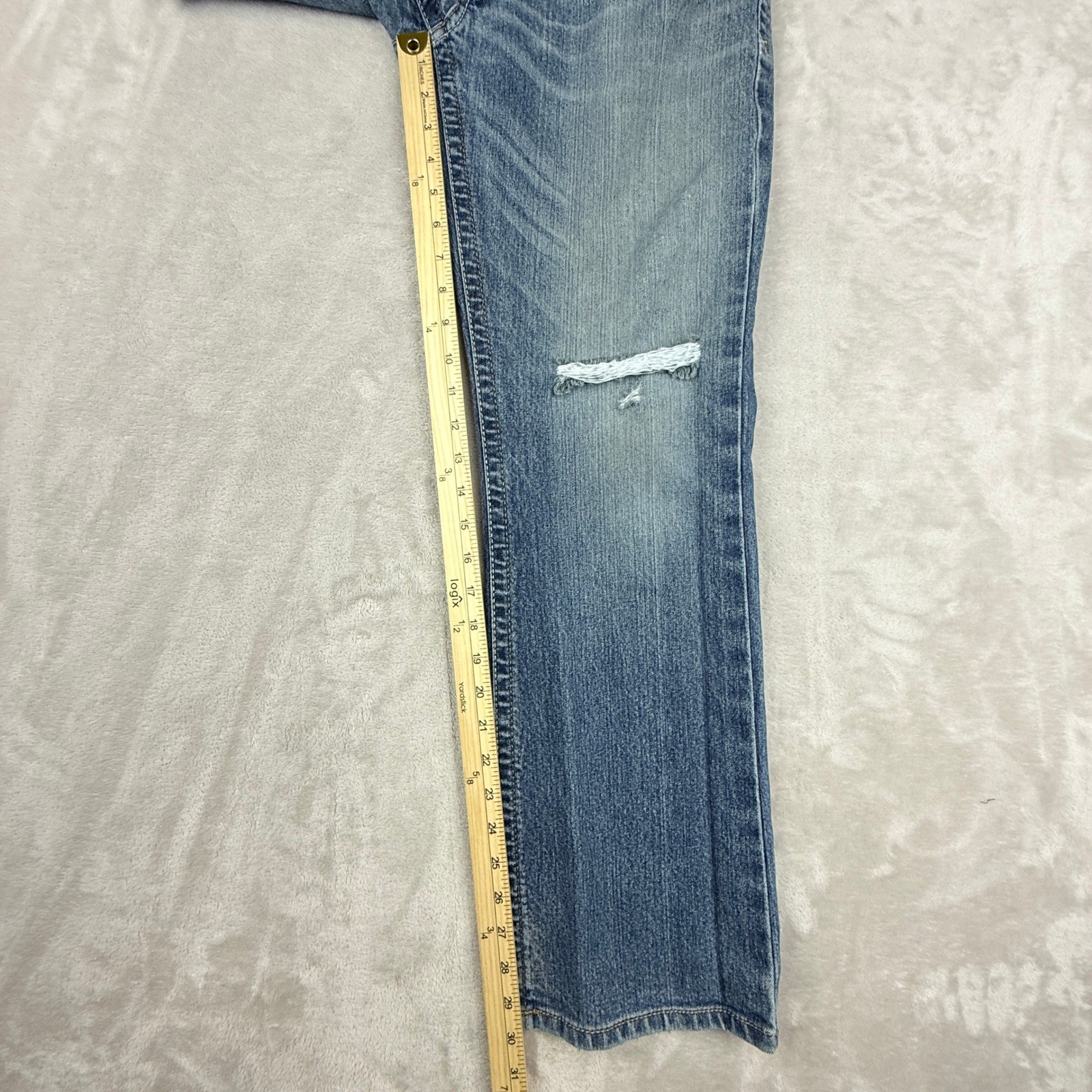 Ariat M4 Jeans Men 28×30 (29×29.75) Blue Rebar Low Rise Bootcut Western Distress