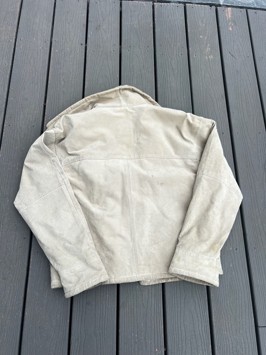Pacific Trail Outdoor Wear Men’s Tan Suede Leather Jacket Faux Shearling Lining