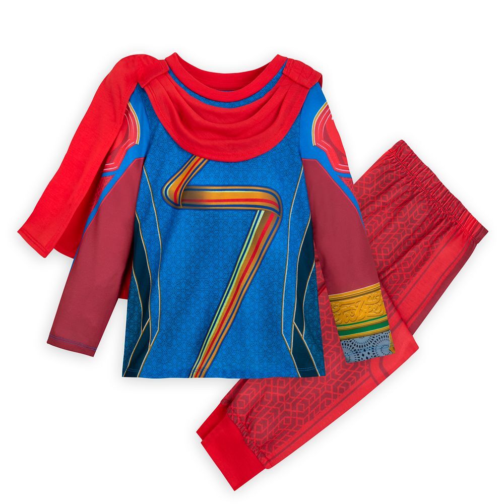 Disney Store Ms. Marvel Pajamas PJs Girls Costume Sleep Set 4 5/6 7/8 9/10 11/12
