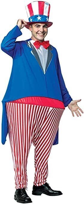 2pc Uncle Sam USA Patriotic Paris Olympics Hoopster Hat Costume Adult L/XL 38-47