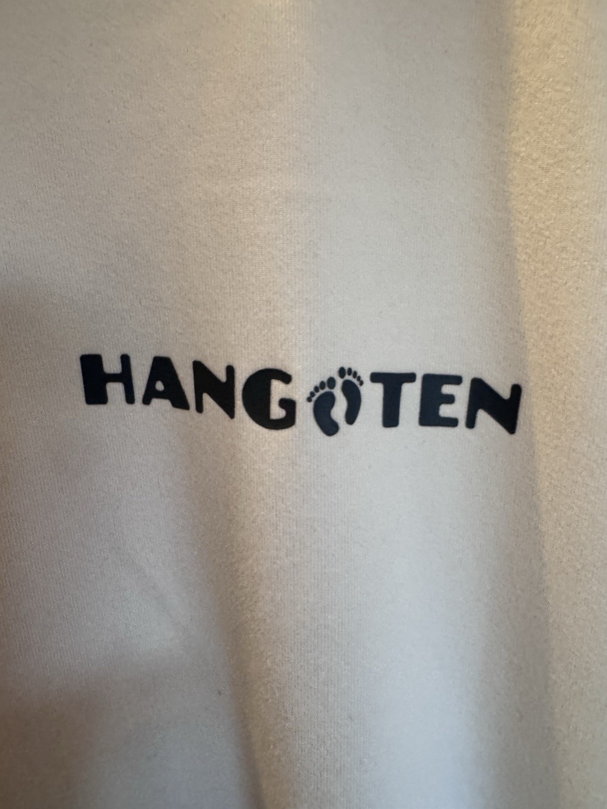 Hang Ten Men’s L White Long Sleeve Crew Neck Graphic Logo Stretch T-Shirt