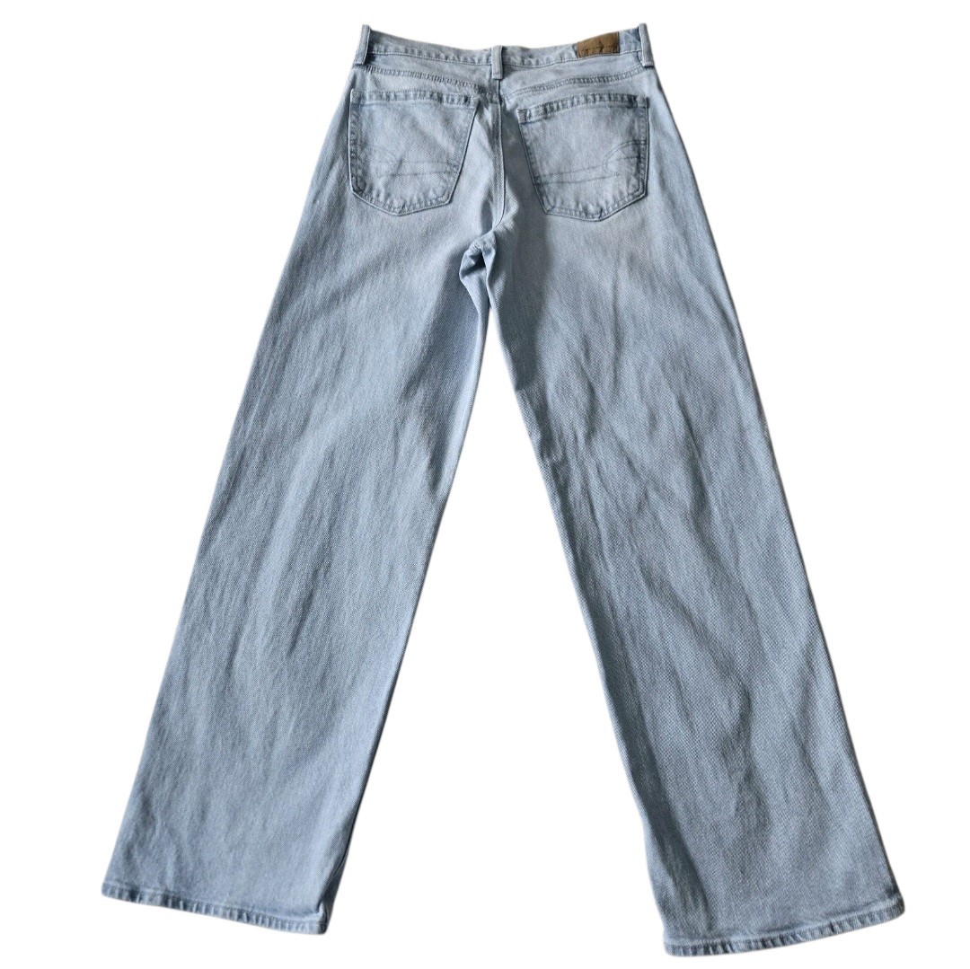 American Eagle Stovepipe Jeans Womens 4 Long High Rise Metallic Side Stripe
