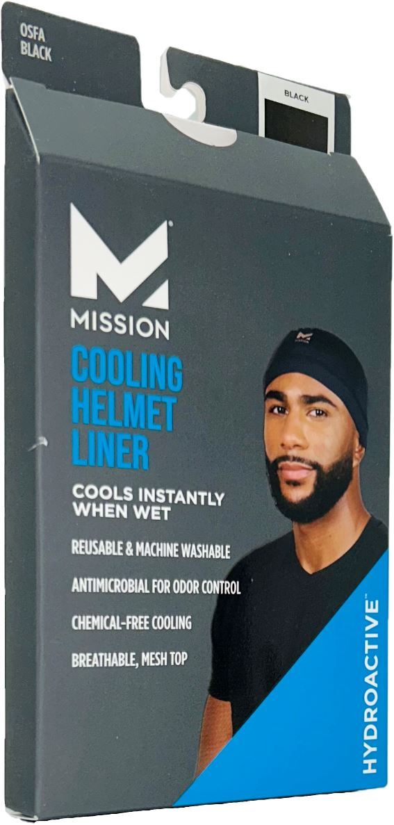 MISSION Cooling Activation Helmet Liner Cools Instantly When Wet One Size Black