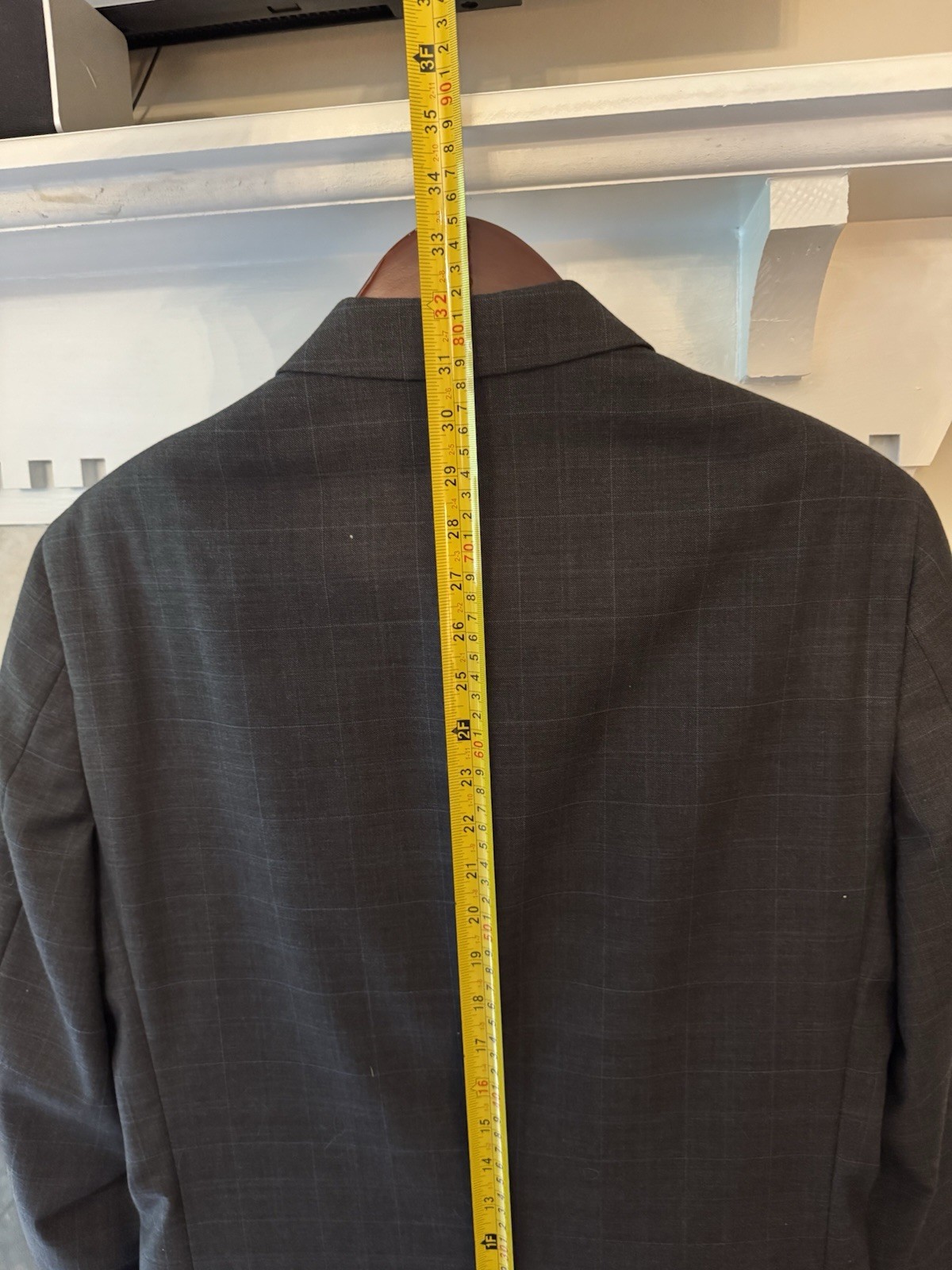 Tommy Hilfiger Men’s Dark Gray Check Slim Fit TH Flex Full Suit 40L / 32×32