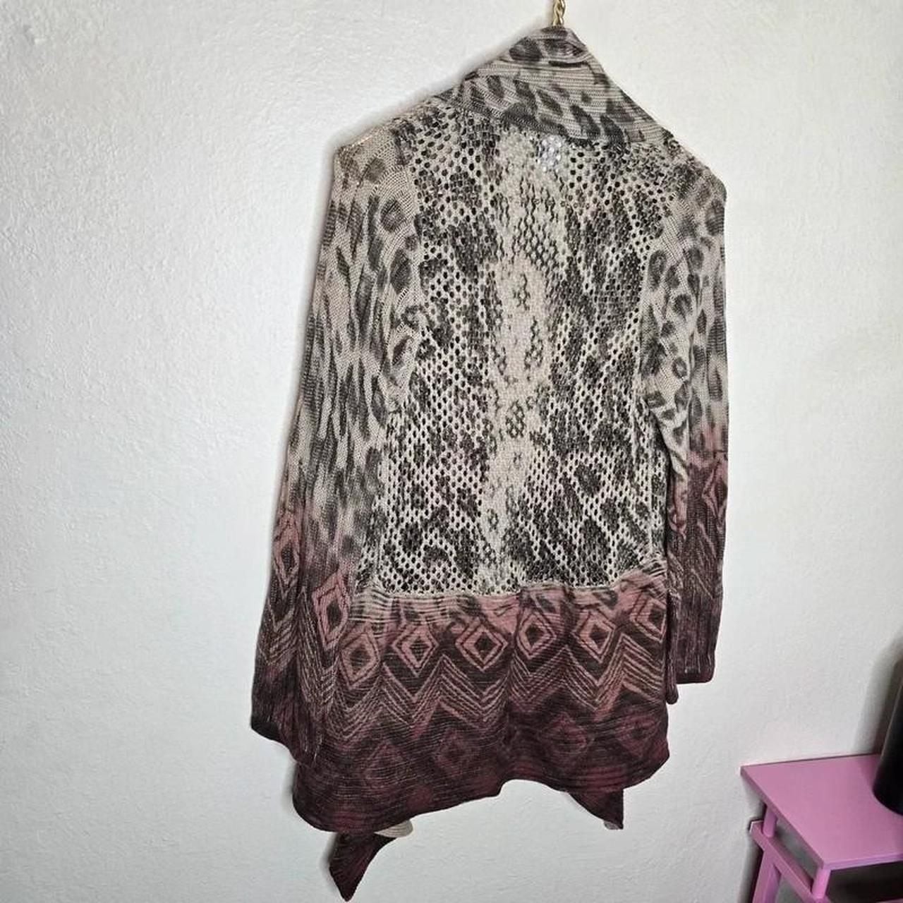 Alberto Makali Mixed Print Wool Blend Open Front Cardigan