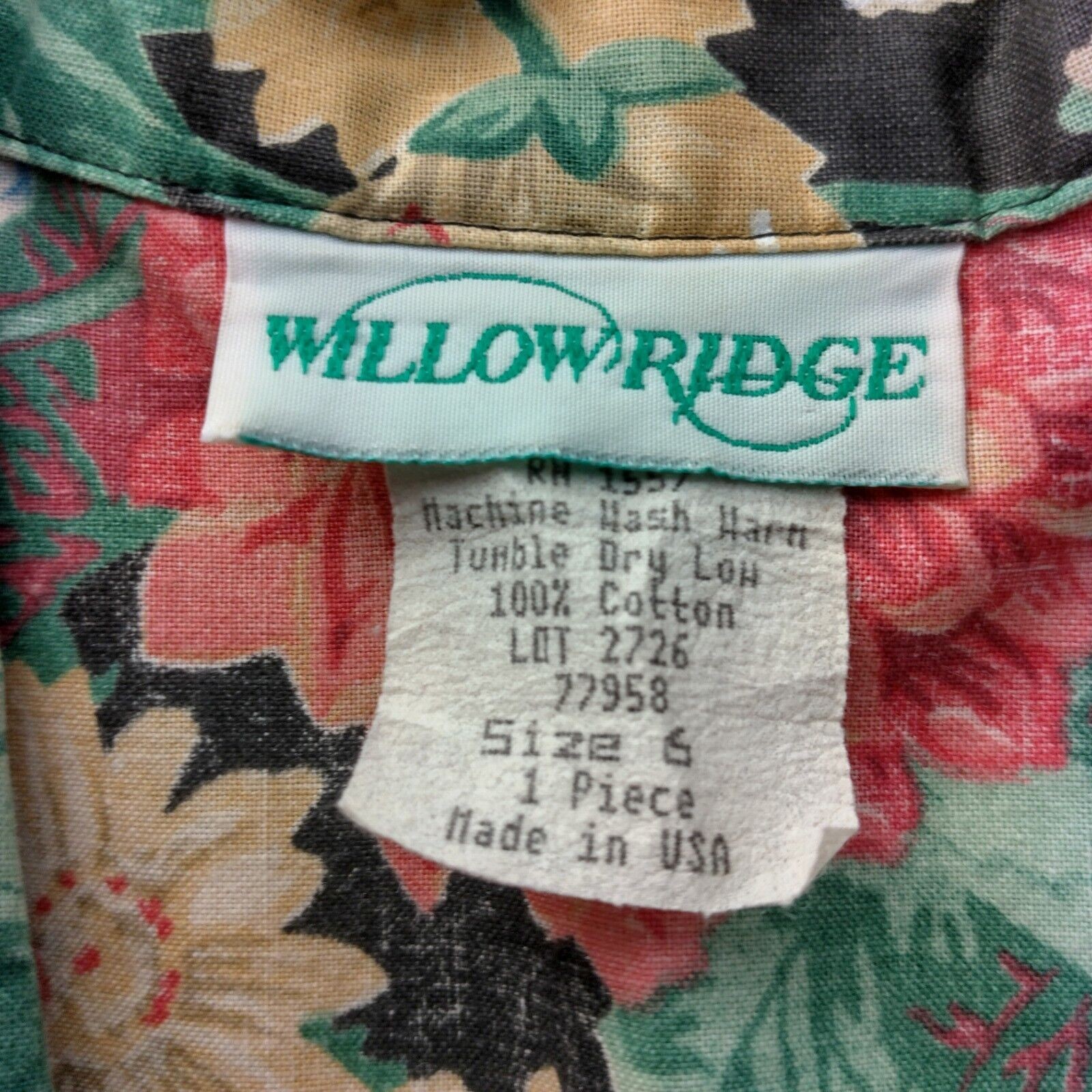 Vintage Willow Ridge Blazer Womens Size 6 Floral Peony Morning Glory Cottagecore