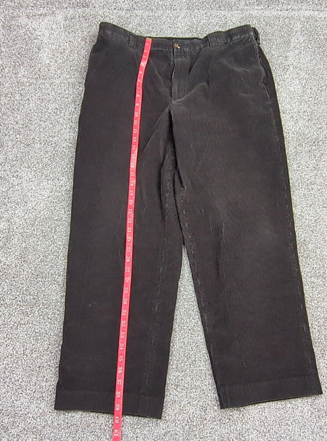 LL Bean Pants Mens 38 Black Corduroy Club Pant Casual Dressy Preppy Big Whale