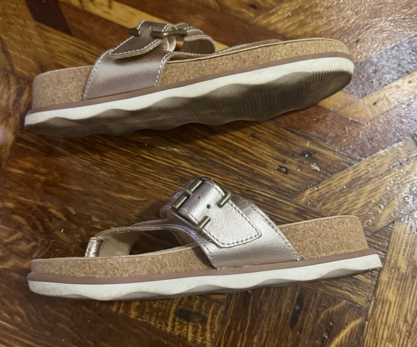 Clarks Brynn Madi Sandals Women’s 5M Rose Gold Leather Ultimate Comfort