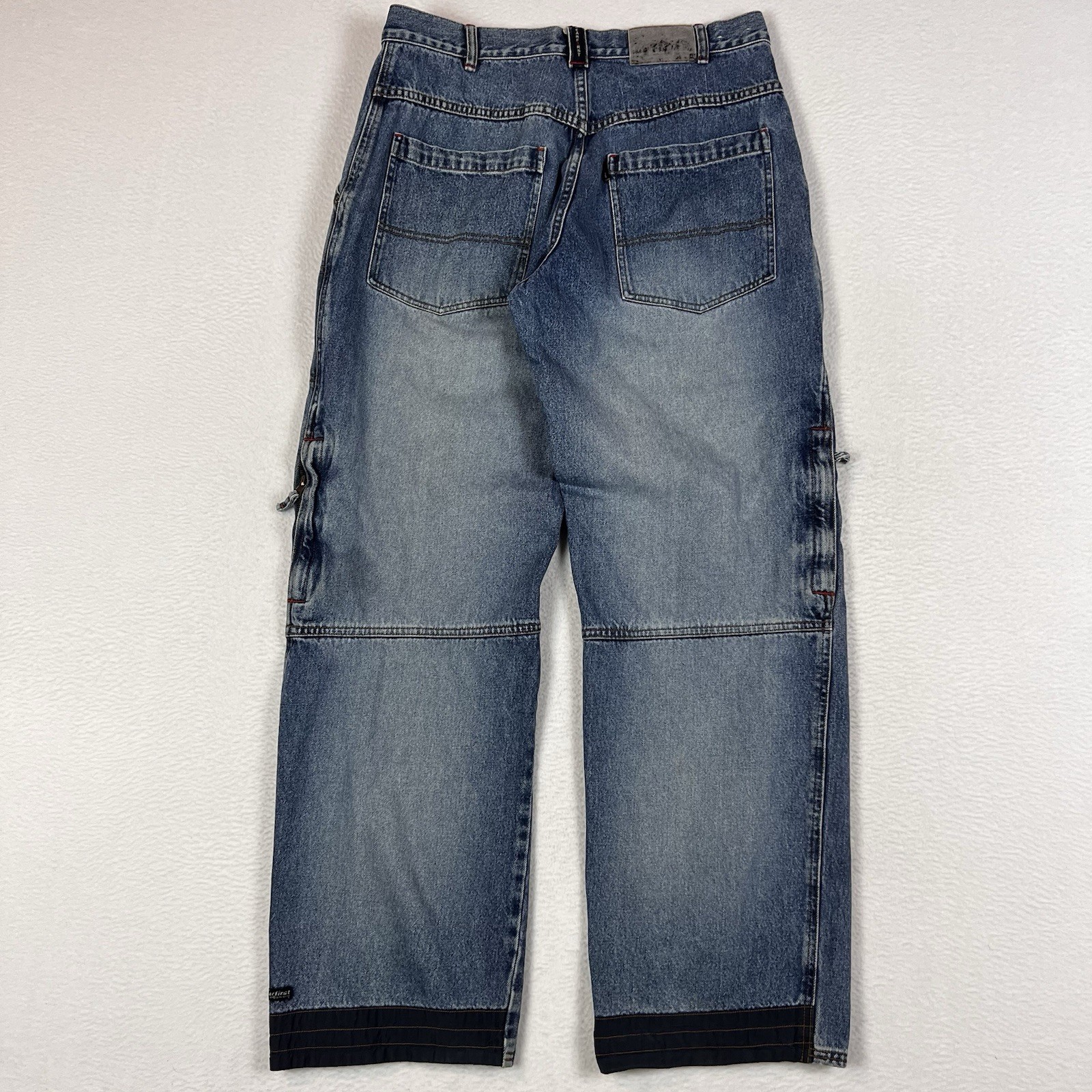 VTG Y2K Wear First Skater Jeans Streetwear Wide Leg Light Wash 34×34 USA Retro